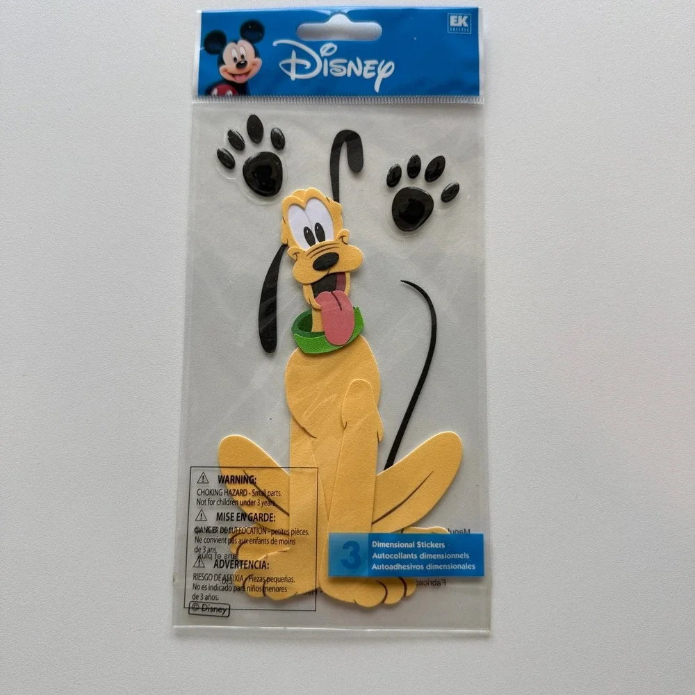 Disney Pluto Dimensional Stickers EK Success Jolee's Boutique 3pc Set DJJ004 NEW